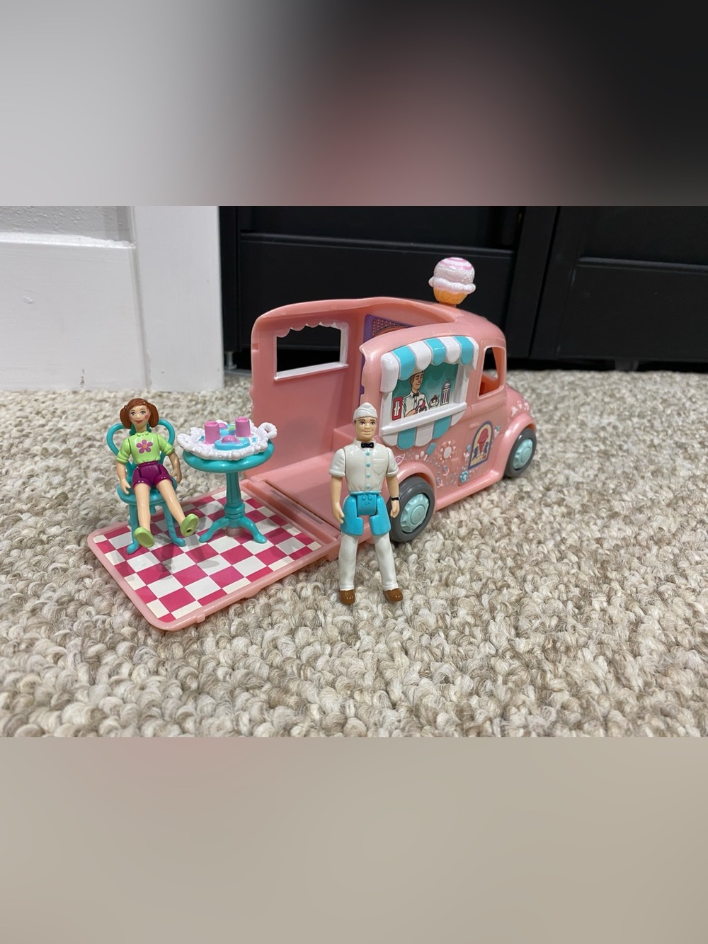 Fisher-Price Pink Ice Cream Truck Playset with Teal Accents and Figures